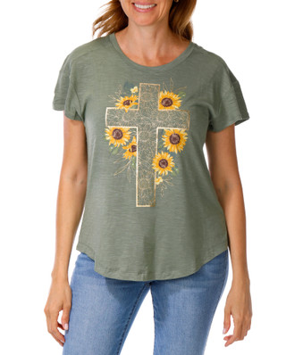 Thumbnail 1: TruSelf Women's Sunflower Graphic Top 