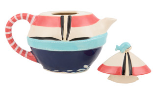 Thumbnail 2: BLUE SKY Tea On The Sea Sailboat Teapot  