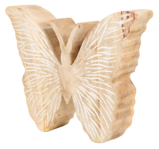 Thumbnail 2: Sagebrook Home 11x8 in Wooden Distressed Butterfly Accent  