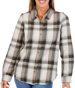 Thumbnail 1: FLAG & ANTHEM Womens Long Sleeve Knit Flannel Button Down Top 