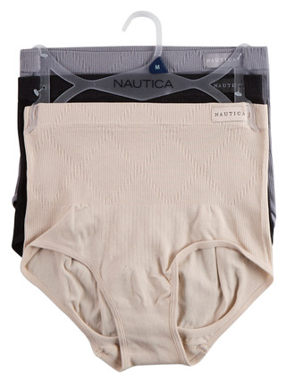 Thumbnail 1: Nautica Women's 3 Pk Seamless Shaping Briefs Set 