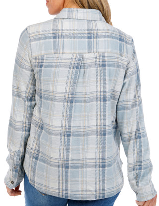 Thumbnail 2: FLAG & ANTHEM Womens Long Sleeve Knit Flannel Top 