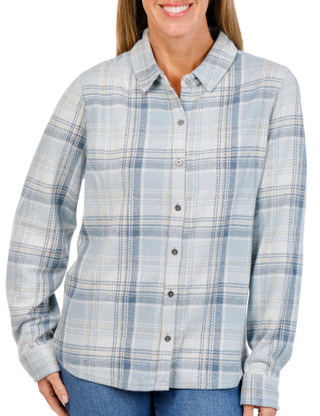 Thumbnail 1: FLAG & ANTHEM Womens Long Sleeve Knit Flannel Top 