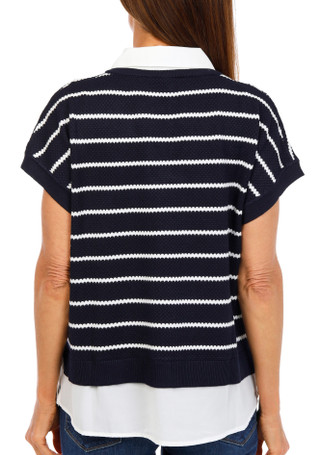 Thumbnail 1: Adrianna Papell Women's Short Sleeve 2Fer Top 