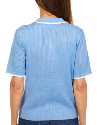 Thumbnail 2: Adrianna Papell Women's Short Sleeve Ribbed Sweater Top 