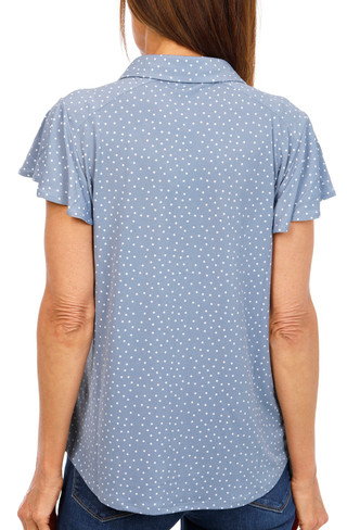 Thumbnail 3: Adrianna Papell Women's Short Sleeve Button Front Top 
