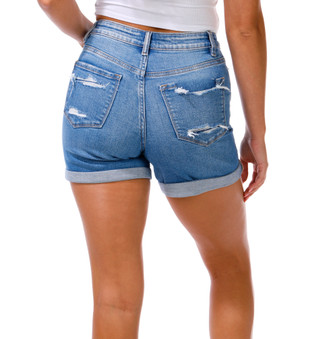 Thumbnail 2: VERVET Juniors Cuff Denim Shorts  