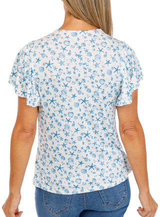 Thumbnail 2: Chenault Women's Crochet Trim V-Neck Top 