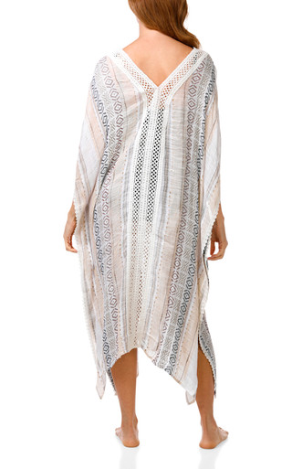 Thumbnail 2: SURF GYPSY Women's Crochet Trim Caftan Swimsuit Cover Up 