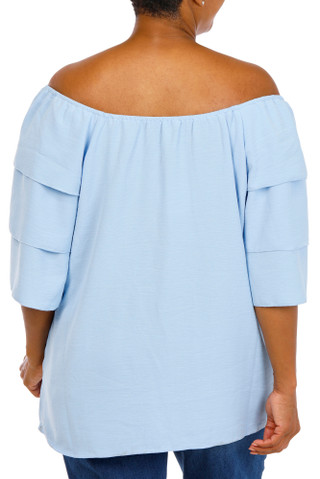 Thumbnail 3: Chenault Plus Flutter Sleeve Airflow Top 