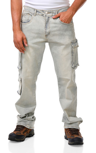Thumbnail 1: Street Jeans Men's Relaxed Fit Cargo Jeans  