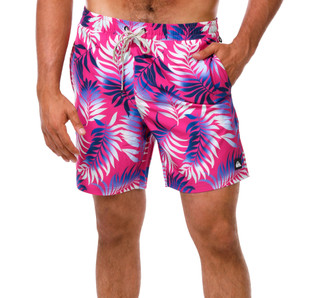 Thumbnail 1: Quiksilver Men's Palm Leaf Print Swim Shorts  