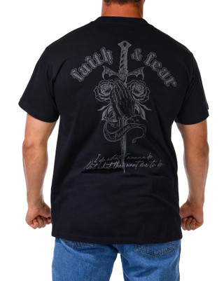 Thumbnail 2: Inspired Culture Men's Faith & Fear Graphic Heavy Tee 