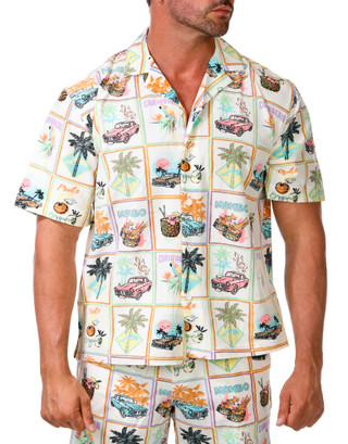Thumbnail 3: MALIBU Men's 2 Pc Tropical Print Shorts Set 