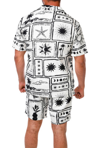 Thumbnail 2: MALIBU Men's 2 Pc Linen Desert Shorts Set 