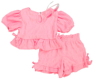 Thumbnail 2: Paris Hilton Toddler Girls 3 Pc Shorts Set with Heart Sunglasses 