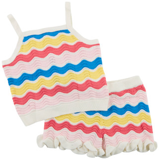 Thumbnail 1: Andy & Evan Toddler Girls 2 Pc Crochet Shorts Set  