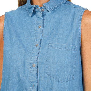 Thumbnail 2: Beach Lunch Lounge Women's Zurina Solid Shirt Collar Sleeveless Dress 