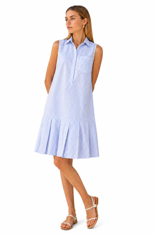 Thumbnail 1: Beach Lunch Lounge Women's Marina Solid Drop Waist Pleat Tier Sleeveless Dress 