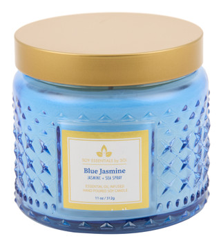 Thumbnail 1: SOY ESSENTIALS 11 oz Blue Jasmine Scented Candle 