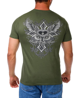 Thumbnail 2: Inspired Culture Men's Faith Over Fear Soft Tee 