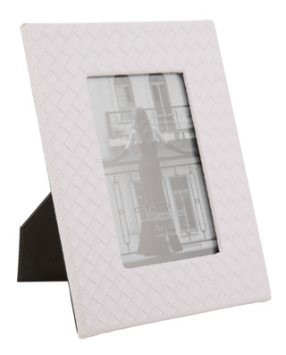 Thumbnail 1: Lawrence Frames 4x6 Diagonal Weave Vegan Leather Picture Frame 