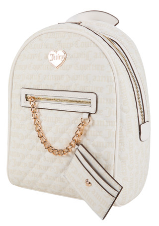 Thumbnail 1: Juicy Couture Dual Zipper Tonal Print Quilted Backpack with Card Purse 