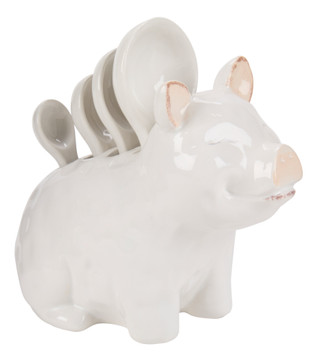 Thumbnail 2: Home Essentials 4 Pc Measuring Spoon Set in Pig Holder 