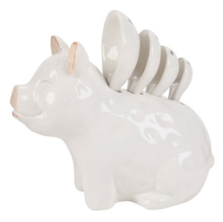 Thumbnail 1: Home Essentials 4 Pc Measuring Spoon Set in Pig Holder 