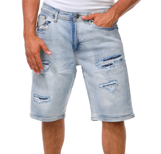 Thumbnail 1: Company 81 Men's Distressed Denim Shorts  