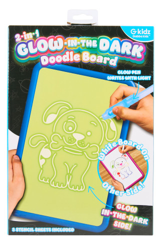 Thumbnail 2: G-KIDZ 2 in 1 Glow-in-the-Dark Doodle Board 