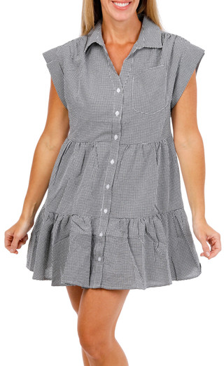Thumbnail 1: ELAN Women's Short Sleeve Button Down Dress 