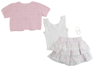 Thumbnail 2: Tween Diva Big Girls 3 Pc Cari Floral Skort Set 