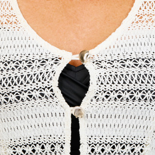 Thumbnail 3: Miken Women's 2 Pc Sleeveless Crochet Coverup 