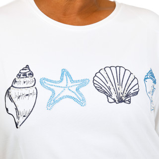 Thumbnail 4: Kiss & Fly Women's Plus Beaded Cold Shoulder Coastal Blouse 