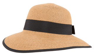 Thumbnail 1: LUCIANA Women's Black Band Face Framer Sun Hat 