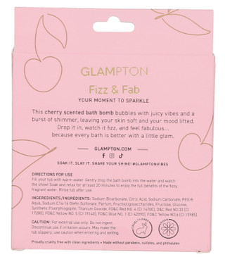 Thumbnail 2: Glampton 5.3 oz Cherry Fizz & Fab Bath Bomb  