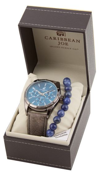 Thumbnail 1: Caribbean Joe Men's 2 Pc Watch & Bracelet Set  