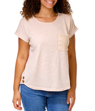Thumbnail 1: Anneliese Women's Short Sleeve Western Crochet Back Top 