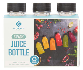 Thumbnail 1: GOURMET KITCHEN 6 Pk Reusable Juice Bottle  