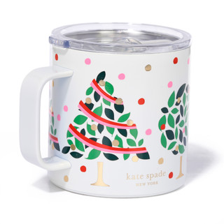 Thumbnail 2: KATE SPADE 16 oz Stainless Steel Evergreen Confetti Dot Coffee Mug 