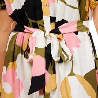 Thumbnail 3: MSK Women's Short Sleeve Tie Front Maxi Dress 