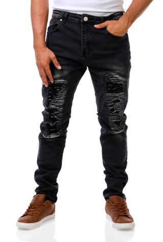 Thumbnail 1: Street Jeans Men's Distressed Skinny Jeans 