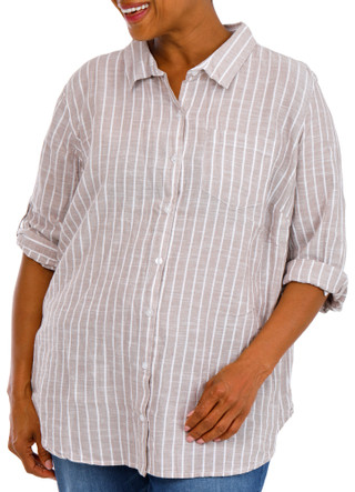 Thumbnail 1: Dash Women's Plus 3/4 Button Down Top 