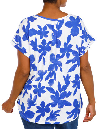 Thumbnail 3: Bobeau Women's Plus Butter Soft V-Neckline Short Sleeve Top 