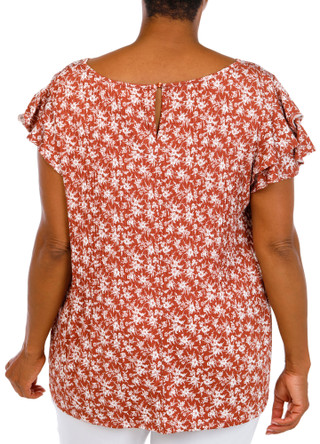 Thumbnail 2: Fyve Women's Plus Short Sleeve Flutter Top 