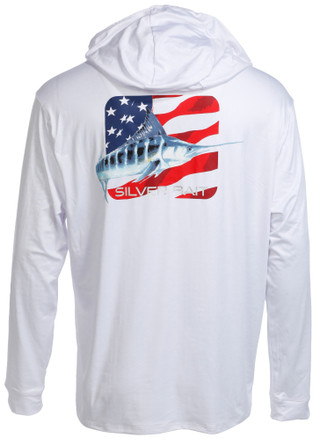Thumbnail 2: Silver Bait Men's Outdoor Hooded Shirt with Pull Up Face Cover 