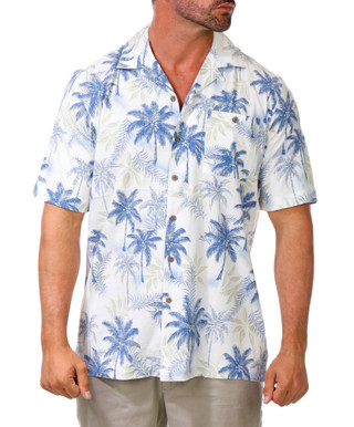 Thumbnail 1: CAMPIA Men's Active Tropical Print Button Down Shirt 
