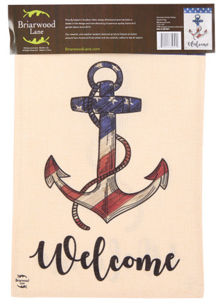 Thumbnail 2: BRIARWOOD 12.5x18 Welcome Anchor Burlap Garden Flag 
