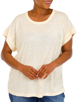Thumbnail 1: Bobeau Women's Plus Short Sleeve Top 